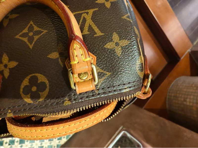 【大全套有購證❗️95新✨】LV Nano Speedy 經典老花枕頭包 棕色-16