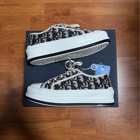 Dior新款厚底鞋迪奧CD印花Walk'n'Oblique米色 36碼