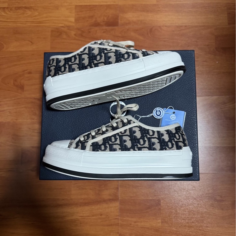 Dior新款厚底鞋迪奧CD印花Walk'n'Oblique米色 36碼-0