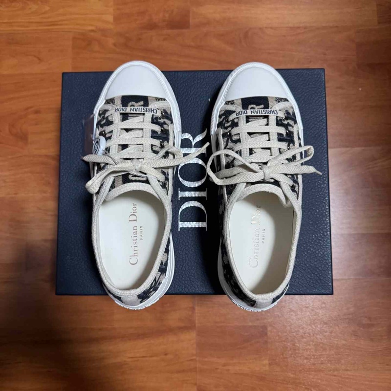 Dior新款厚底鞋迪奧CD印花Walk'n'Oblique米色 36碼-3