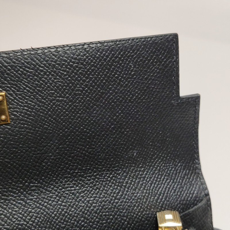 HermesKelly凱莉包大號旋扣皮夾Epsom牛皮金扣89黑色A刻-7