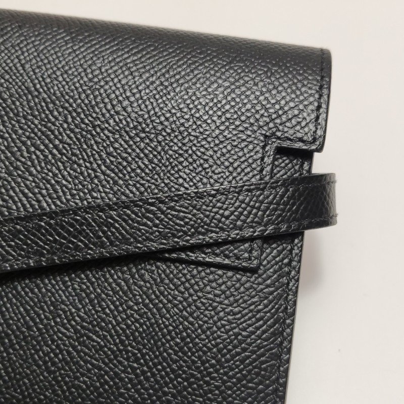 HermesKelly凱莉包大號旋扣皮夾Epsom牛皮金扣89黑色A刻-8