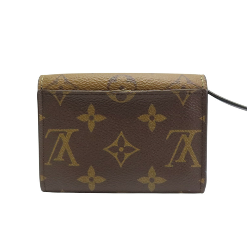棕色 原花 Reverse帆布 Rosalie 零錢包 短夾【LOUIS VUITTON LV 路易威登】 M82333-1