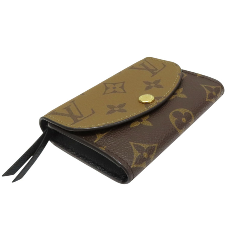 棕色 原花 Reverse帆布 Rosalie 零錢包 短夾【LOUIS VUITTON LV 路易威登】 M82333-2