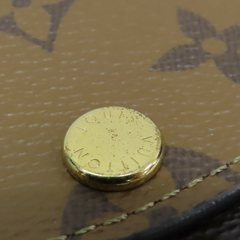 棕色 原花 Reverse帆布 Rosalie 零錢包 短夾【LOUIS VUITTON LV 路易威登】 M82333-12