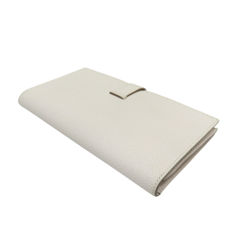 奶昔白 Epsom 牛皮 Bearn 二折長夾 W刻 金扣【HERMES 愛馬仕】 H039785CK-3