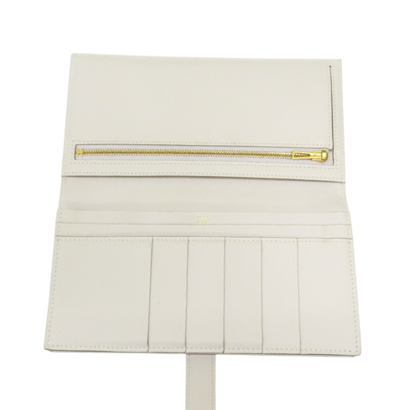 奶昔白 Epsom 牛皮 Bearn 二折長夾 W刻 金扣【HERMES 愛馬仕】 H039785CK-4