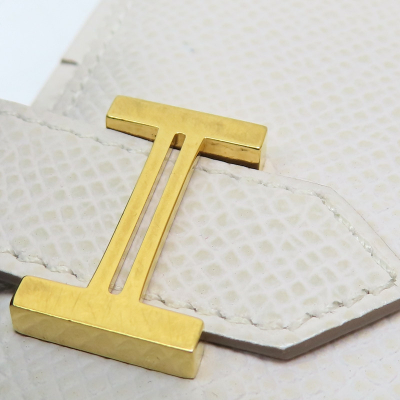 奶昔白 Epsom 牛皮 Bearn 二折長夾 W刻 金扣【HERMES 愛馬仕】 H039785CK-9