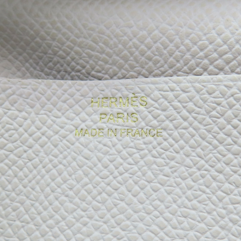 奶昔白 Epsom 牛皮 Bearn 二折長夾 W刻 金扣【HERMES 愛馬仕】 H039785CK-10