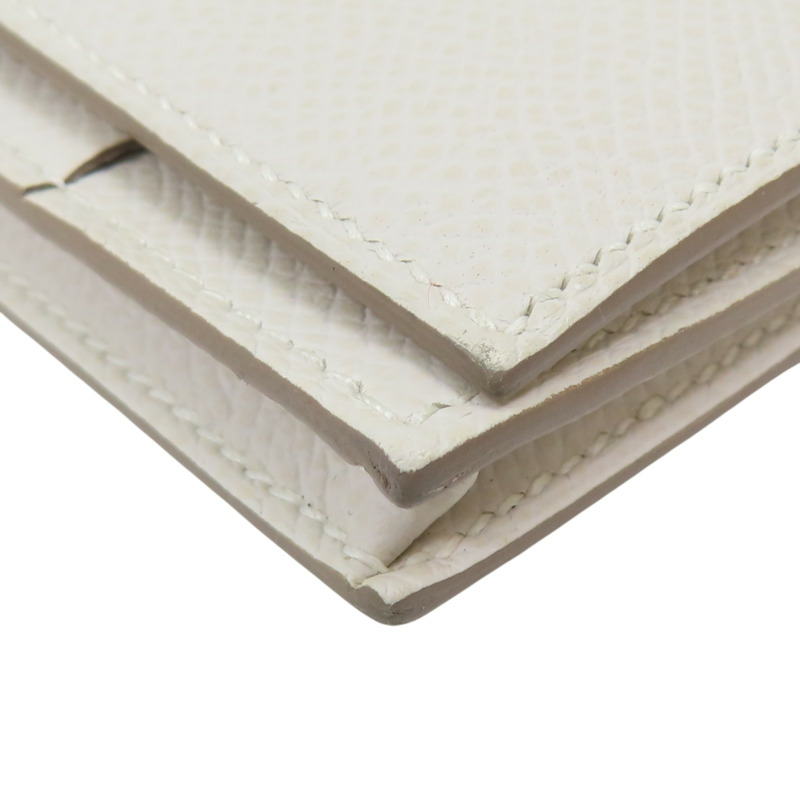 奶昔白 Epsom 牛皮 Bearn 二折長夾 W刻 金扣【HERMES 愛馬仕】 H039785CK-15