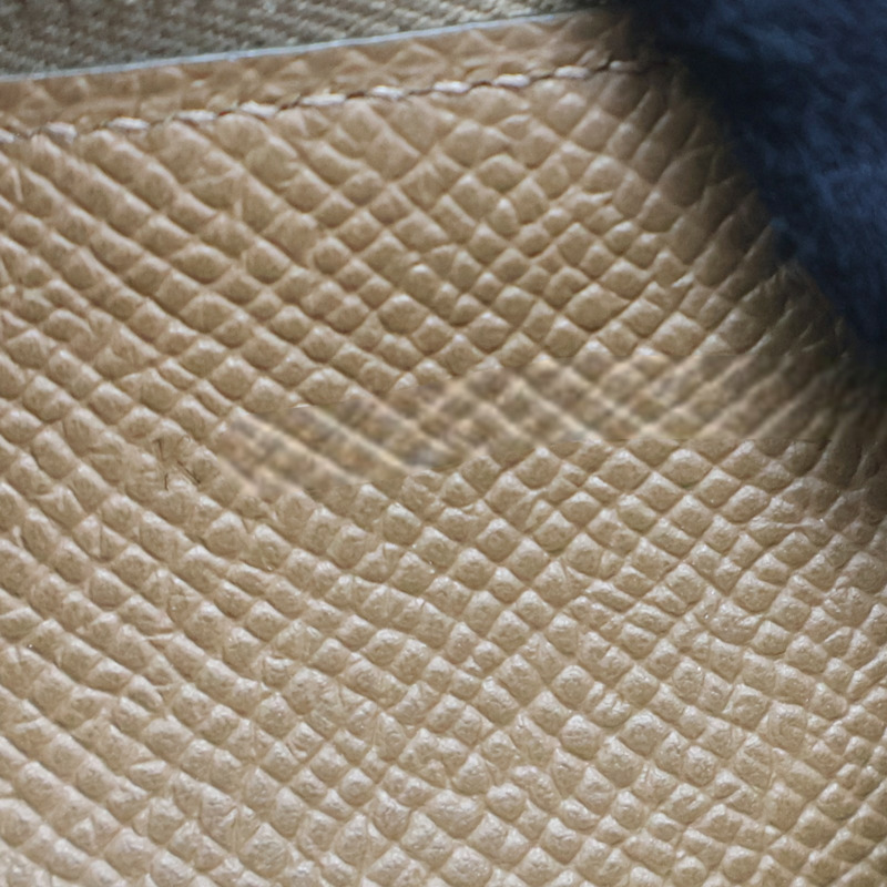 淺綠 金棕色 Epson牛皮 Bearn Verso 兩折 長夾 K刻 銀釦【HERMES 愛馬仕】 H039785CK-11