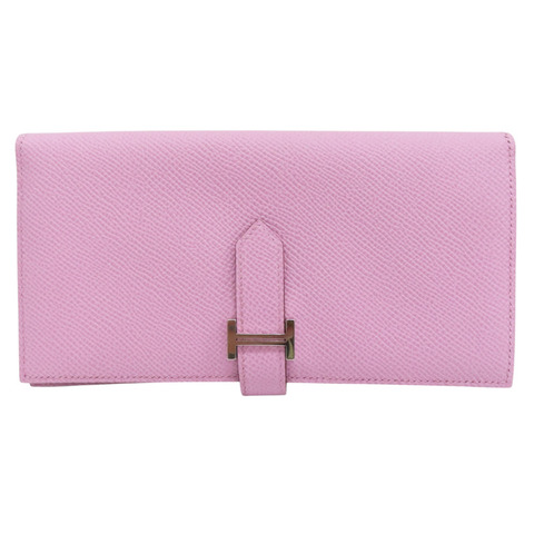 錦葵粉 Epsom牛皮 Bearn 長夾 U刻 銀釦【HERMES 愛馬仕】 H039785CK