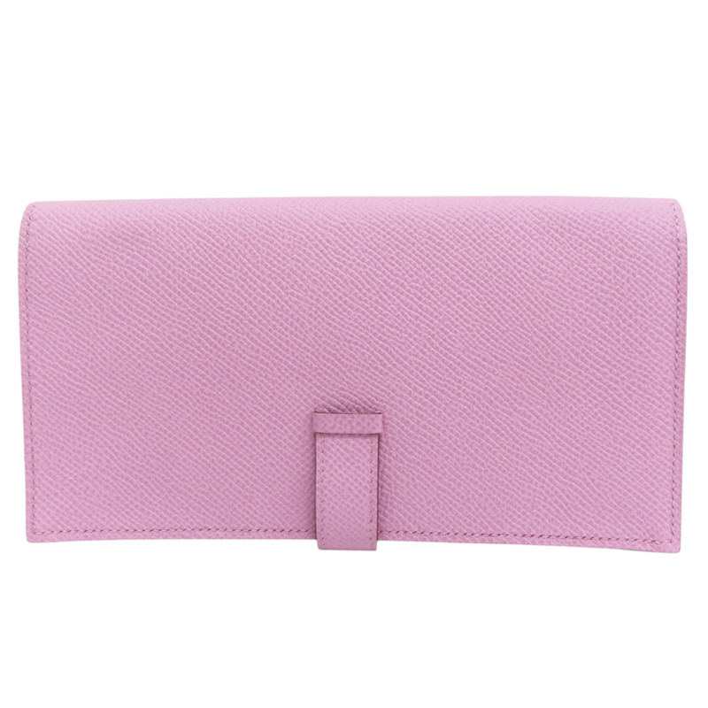 錦葵粉 Epsom牛皮 Bearn 長夾 U刻 銀釦【HERMES 愛馬仕】 H039785CK-1