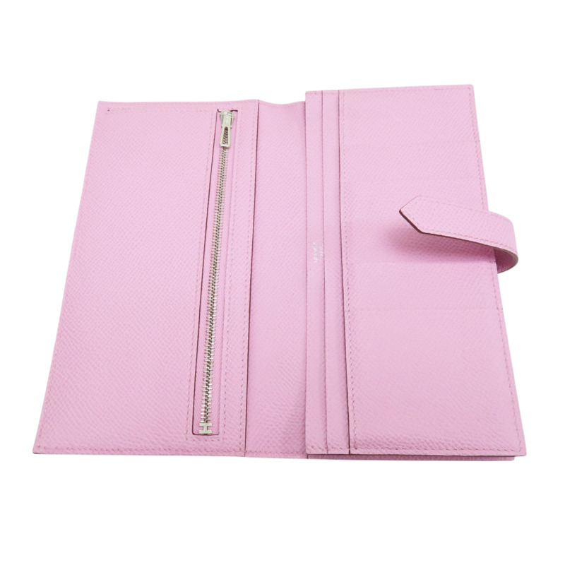 錦葵粉 Epsom牛皮 Bearn 長夾 U刻 銀釦【HERMES 愛馬仕】 H039785CK-4