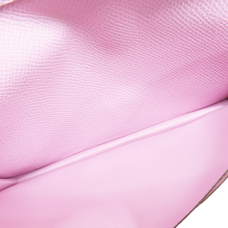 錦葵粉 Epsom牛皮 Bearn 長夾 U刻 銀釦【HERMES 愛馬仕】 H039785CK-5