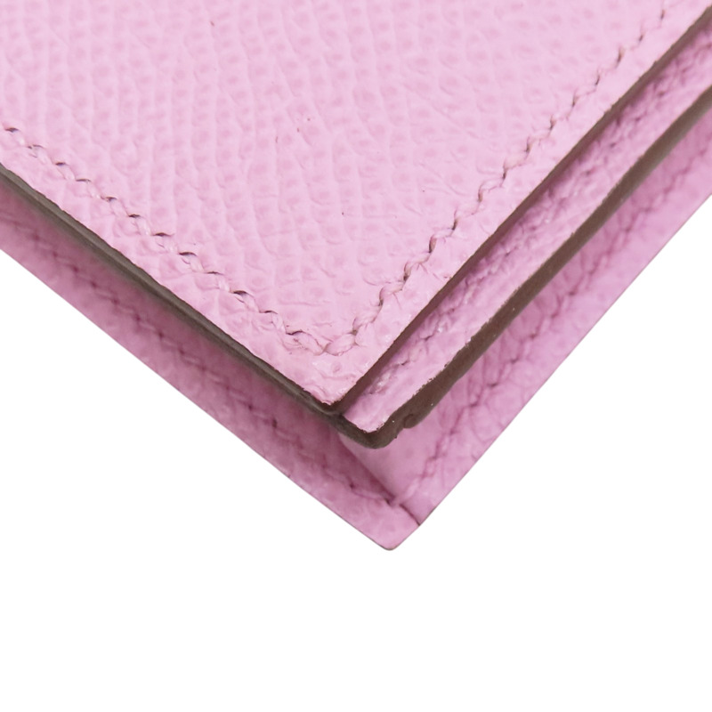 錦葵粉 Epsom牛皮 Bearn 長夾 U刻 銀釦【HERMES 愛馬仕】 H039785CK-9