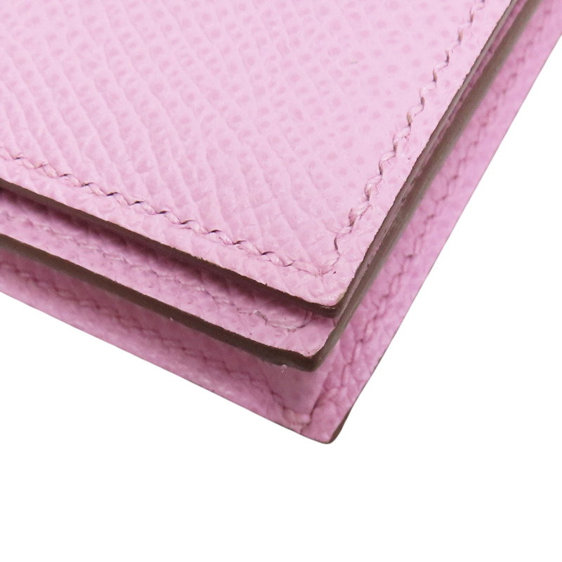 錦葵粉 Epsom牛皮 Bearn 長夾 U刻 銀釦【HERMES 愛馬仕】 H039785CK-10