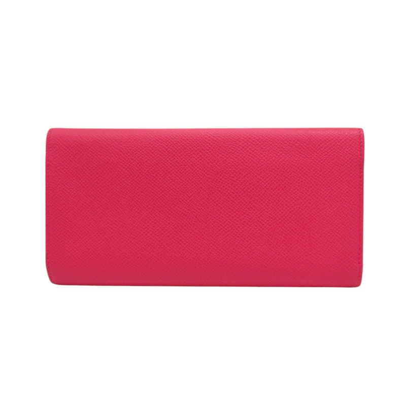 粉色 Epsom牛皮 Passant 子母長夾 C刻 銀扣【HERMES 愛馬仕】 H073585CA-1