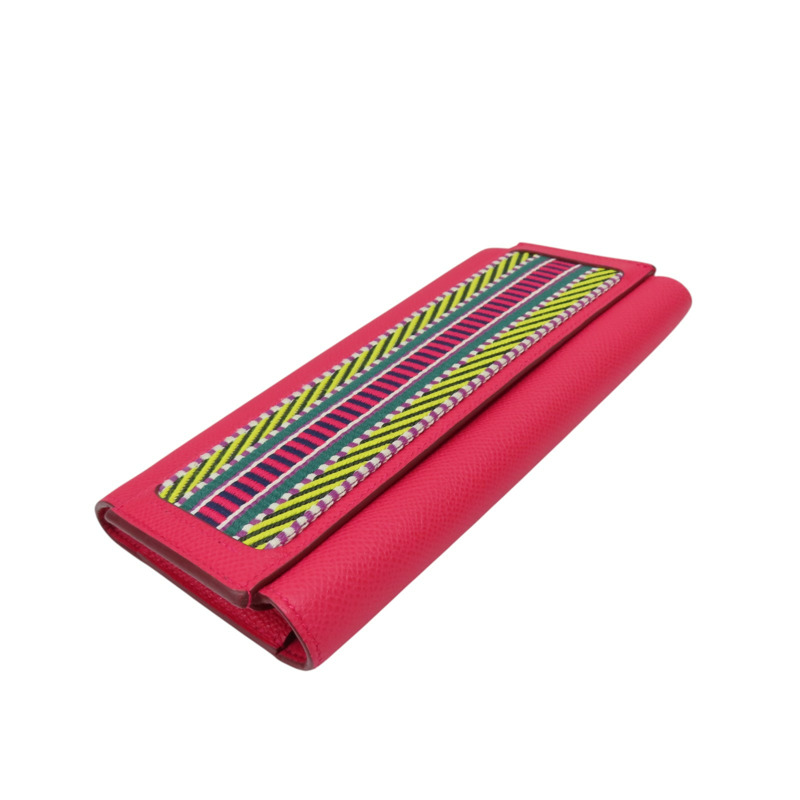 粉色 Epsom牛皮 Passant 子母長夾 C刻 銀扣【HERMES 愛馬仕】 H073585CA-2