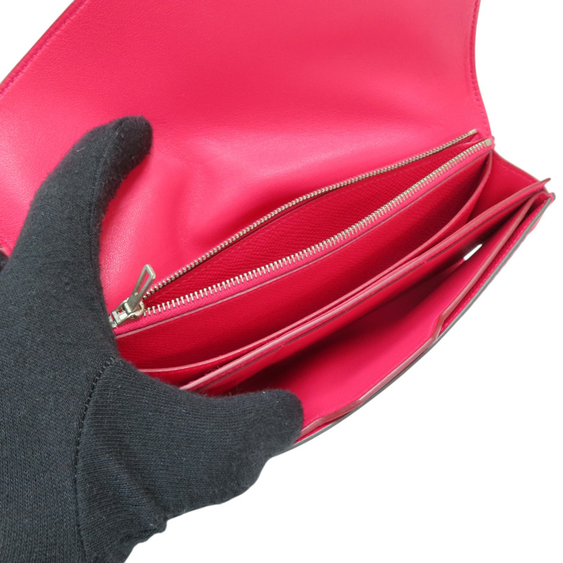 粉色 Epsom牛皮 Passant 子母長夾 C刻 銀扣【HERMES 愛馬仕】 H073585CA-5