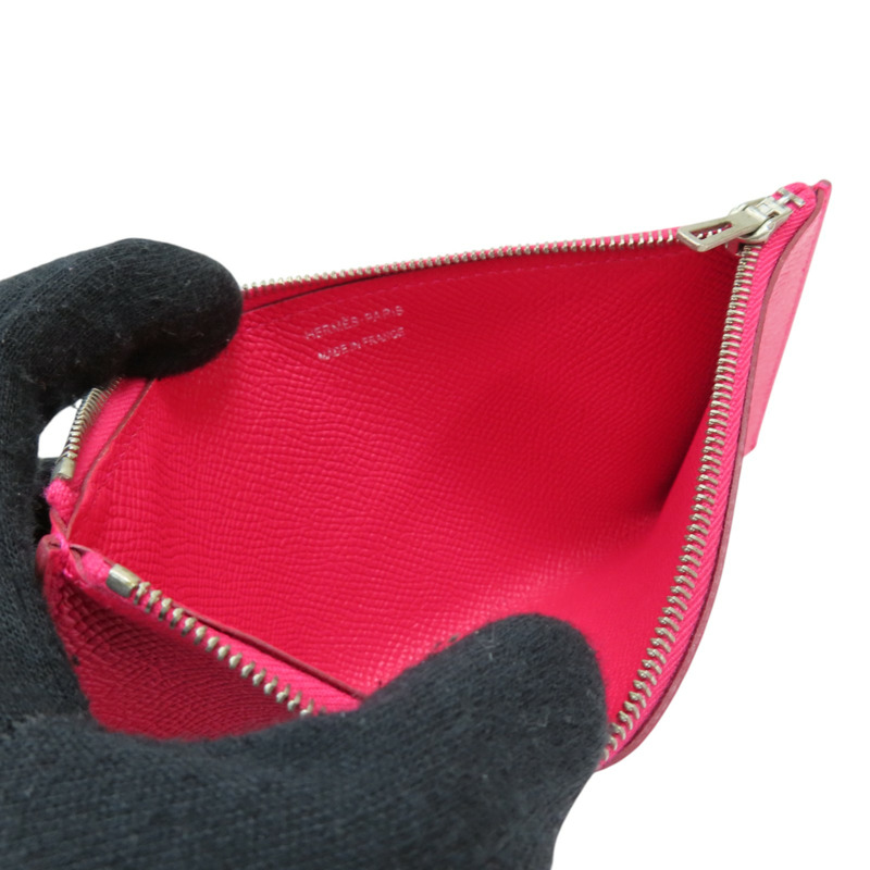 粉色 Epsom牛皮 Passant 子母長夾 C刻 銀扣【HERMES 愛馬仕】 H073585CA-8