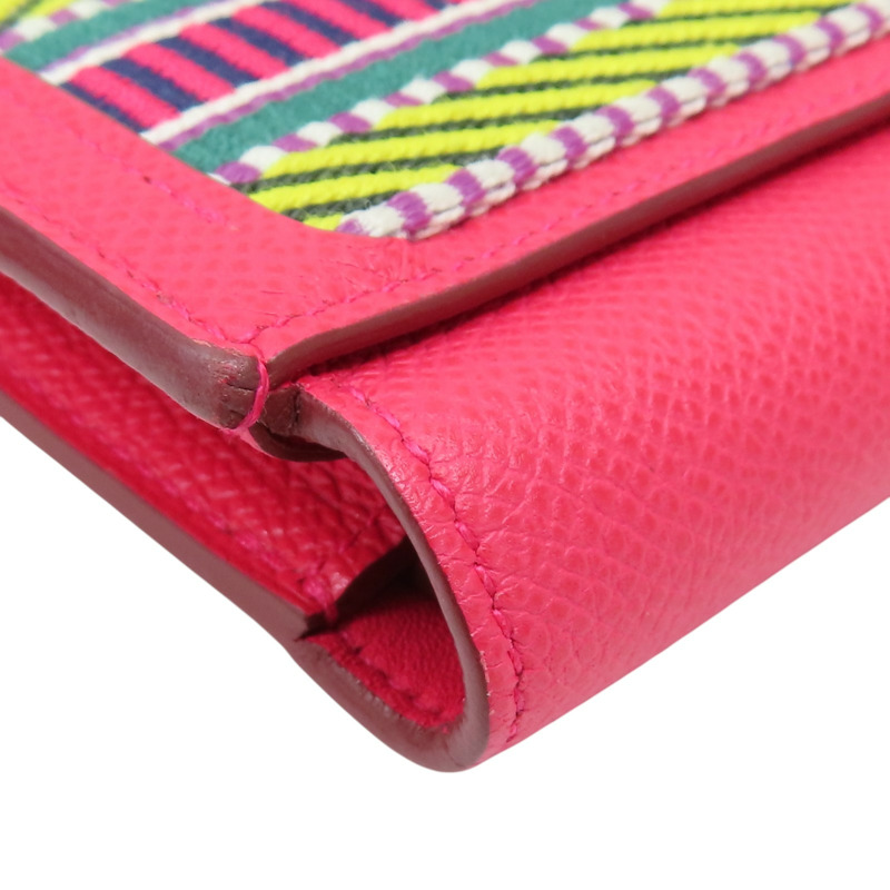 粉色 Epsom牛皮 Passant 子母長夾 C刻 銀扣【HERMES 愛馬仕】 H073585CA-11