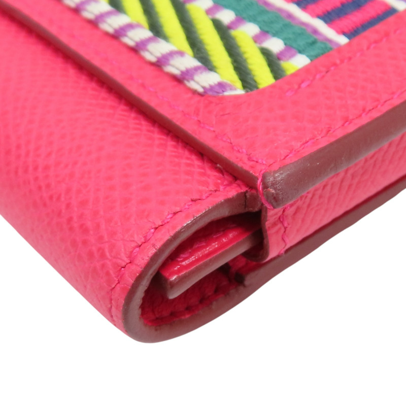 粉色 Epsom牛皮 Passant 子母長夾 C刻 銀扣【HERMES 愛馬仕】 H073585CA-12