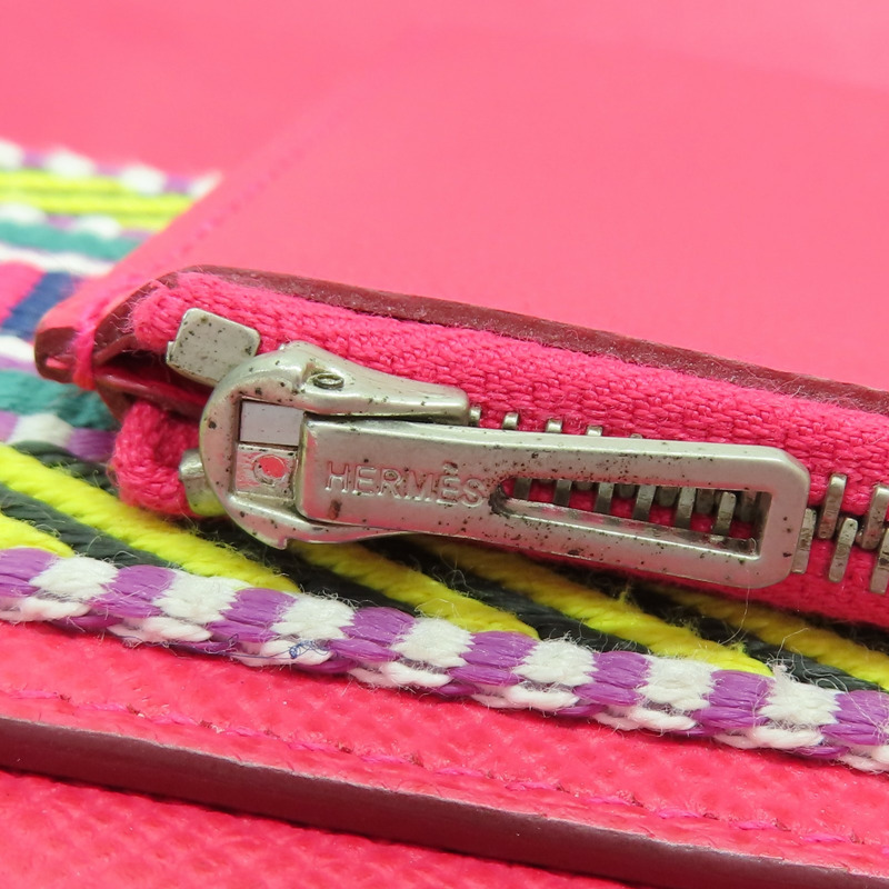 粉色 Epsom牛皮 Passant 子母長夾 C刻 銀扣【HERMES 愛馬仕】 H073585CA-15