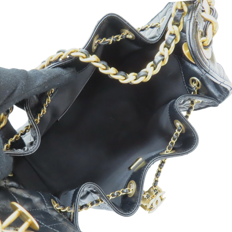 黑色 菱格紋 牛皮 25 鍊帶 肩背包 AS5293【CHANEL 香奈兒】 AS5293-4