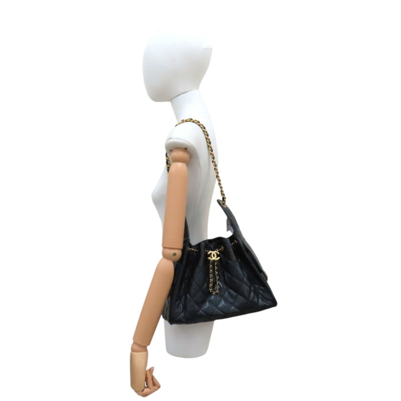 黑色 菱格紋 牛皮 25 鍊帶 肩背包 AS5293【CHANEL 香奈兒】 AS5293-10