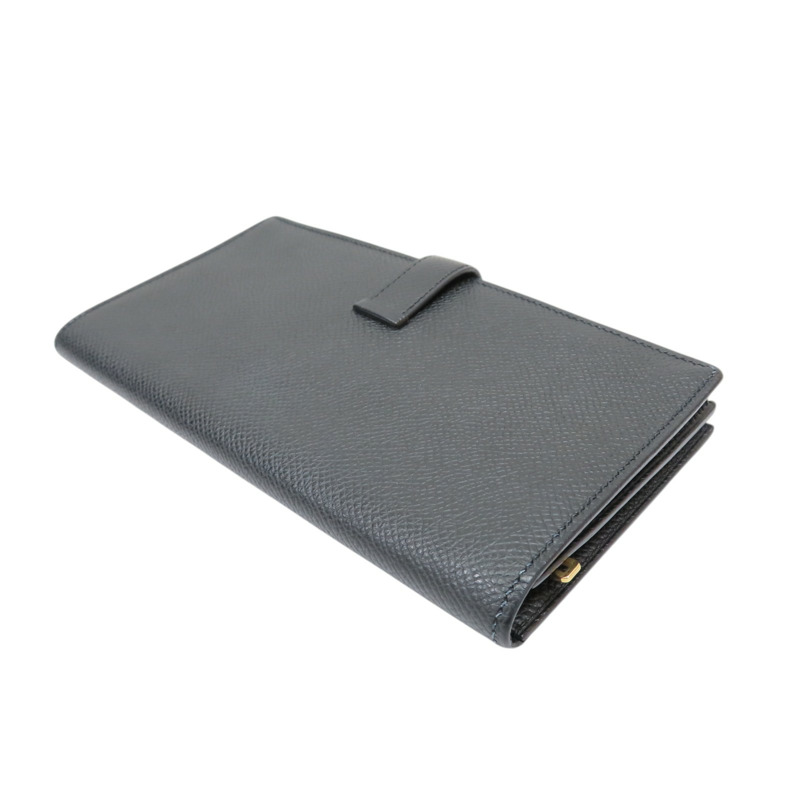 黑色 Epson牛皮 Bearn 二折長夾 C刻 金扣【HERMES 愛馬仕】 H039785CK-3