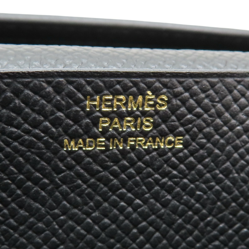黑色 Epson牛皮 Bearn 二折長夾 C刻 金扣【HERMES 愛馬仕】 H039785CK-9