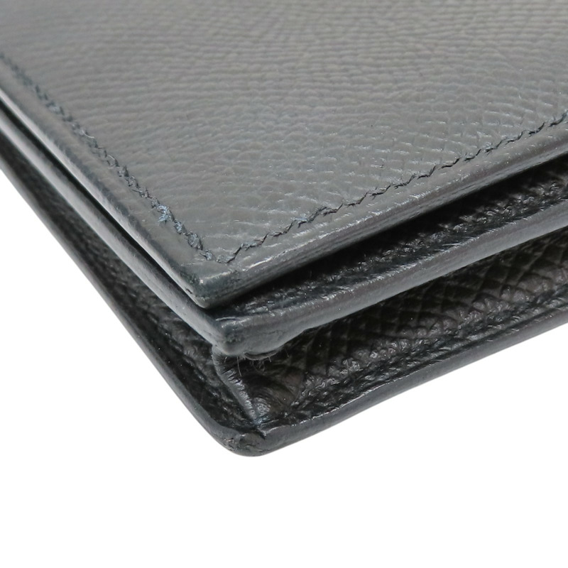 黑色 Epson牛皮 Bearn 二折長夾 C刻 金扣【HERMES 愛馬仕】 H039785CK-13