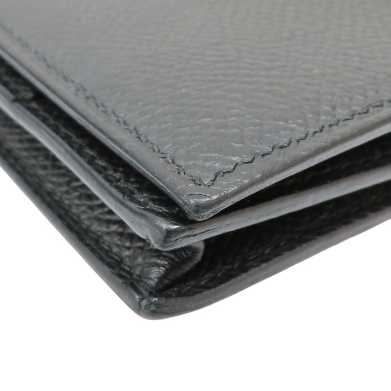 黑色 Epson牛皮 Bearn 二折長夾 C刻 金扣【HERMES 愛馬仕】 H039785CK-14