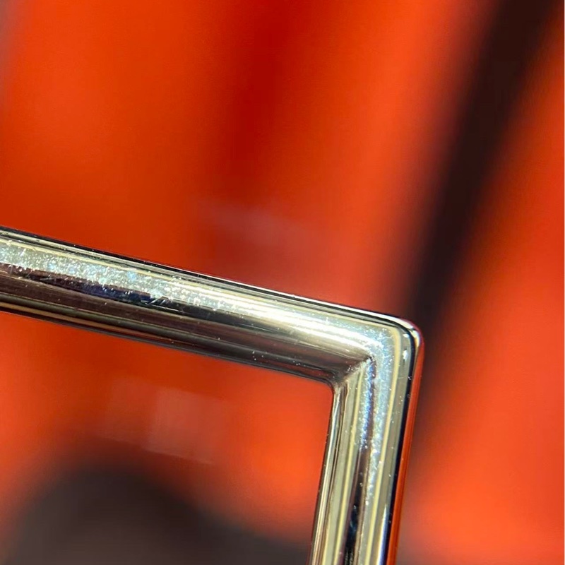 Hermes cargo 水桶德克薩斯粉拼馬鞍紅菜籃子 銀扣 U刻 ，邊角有輕微泛黑，底部有輕微划痕，內里有輕微存放痕跡-10