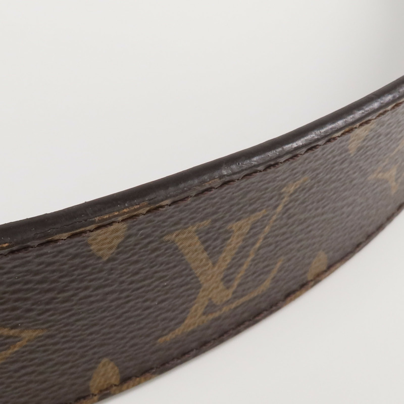 LOUIS VUITTON Monogram Belt銀扣皮帶-10