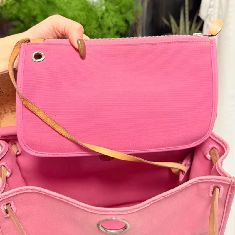 【罕見獨特顏色💖可少女可淑女✨】Hermes愛馬仕 herbag 31櫻花粉手提包 框刻-10