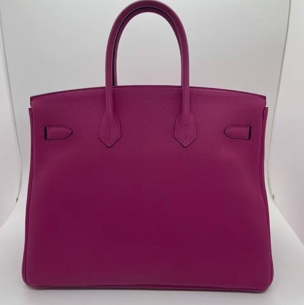 Hermes愛馬仕birkin 35海葵紫Togo皮銀扣，邊角輕微磨損，五金有划痕-1