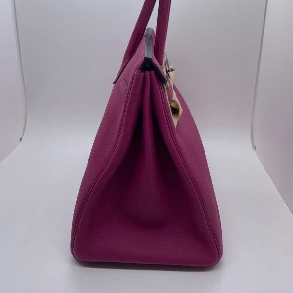 Hermes愛馬仕birkin 35海葵紫Togo皮銀扣，邊角輕微磨損，五金有划痕-3