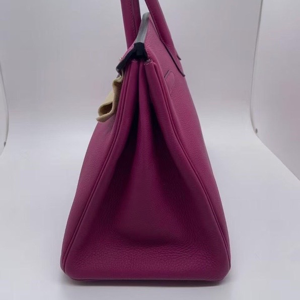 Hermes愛馬仕birkin 35海葵紫Togo皮銀扣，邊角輕微磨損，五金有划痕-4