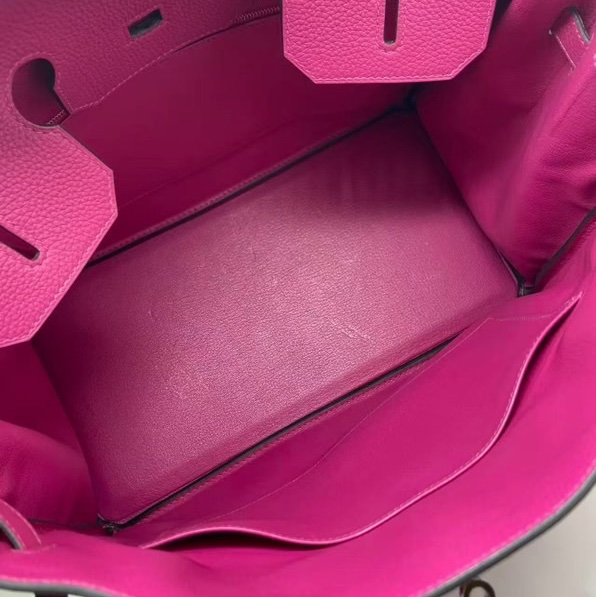 Hermes愛馬仕birkin 35海葵紫Togo皮銀扣，邊角輕微磨損，五金有划痕-5