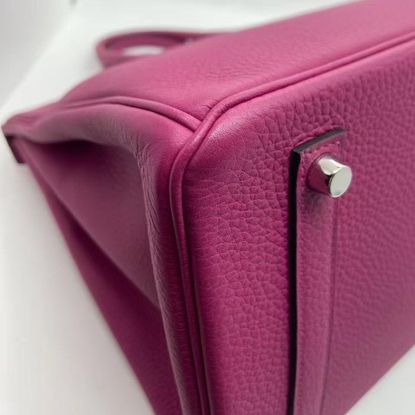 Hermes愛馬仕birkin 35海葵紫Togo皮銀扣，邊角輕微磨損，五金有划痕-8