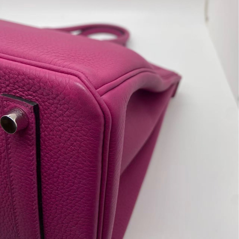 Hermes愛馬仕birkin 35海葵紫Togo皮銀扣，邊角輕微磨損，五金有划痕-10