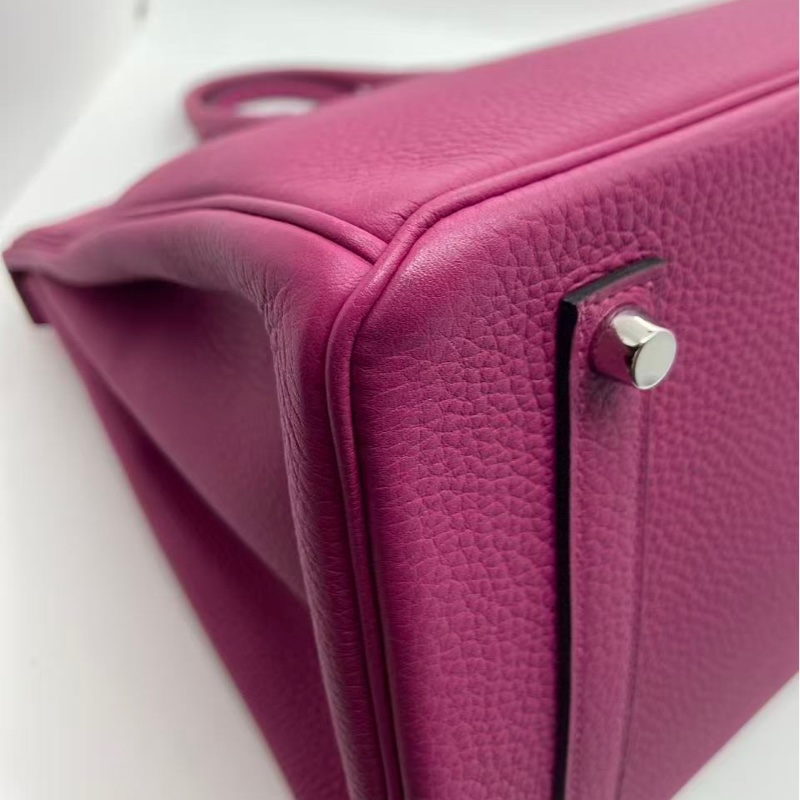 Hermes愛馬仕birkin 35海葵紫Togo皮銀扣，邊角輕微磨損，五金有划痕-11