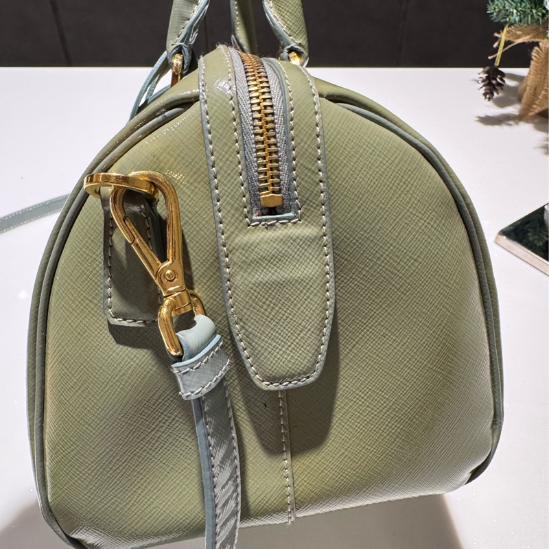 Prada 抹茶綠波士頓包-10