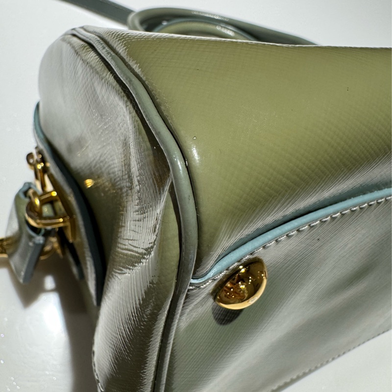 Prada 抹茶綠波士頓包-11