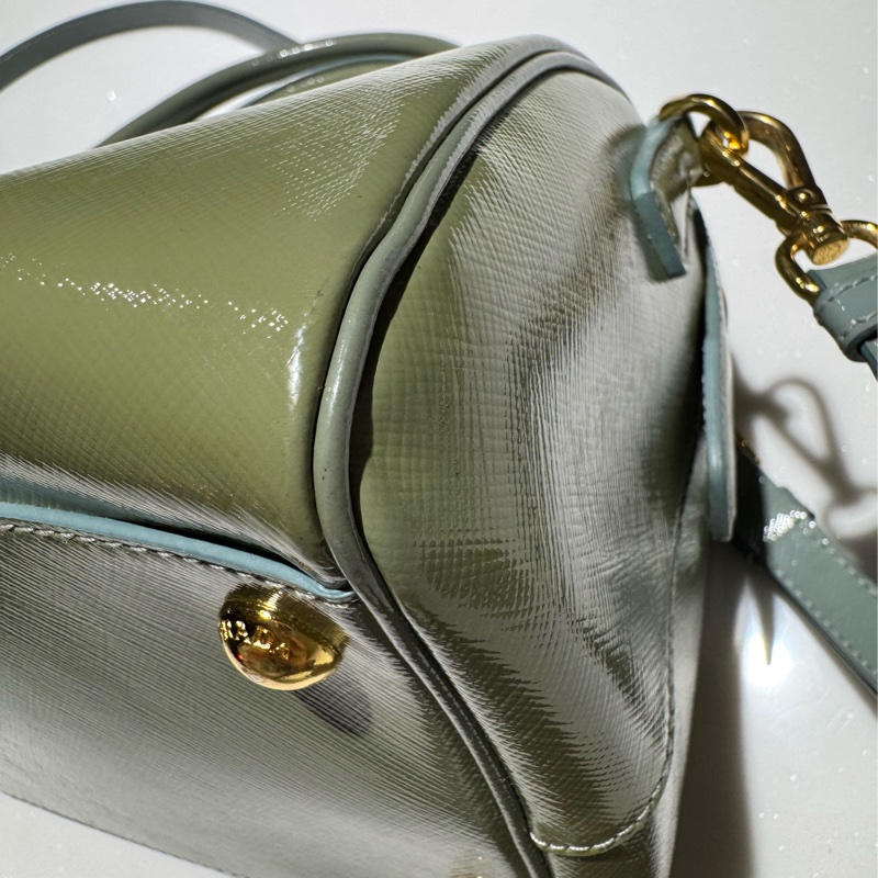 Prada 抹茶綠波士頓包-12