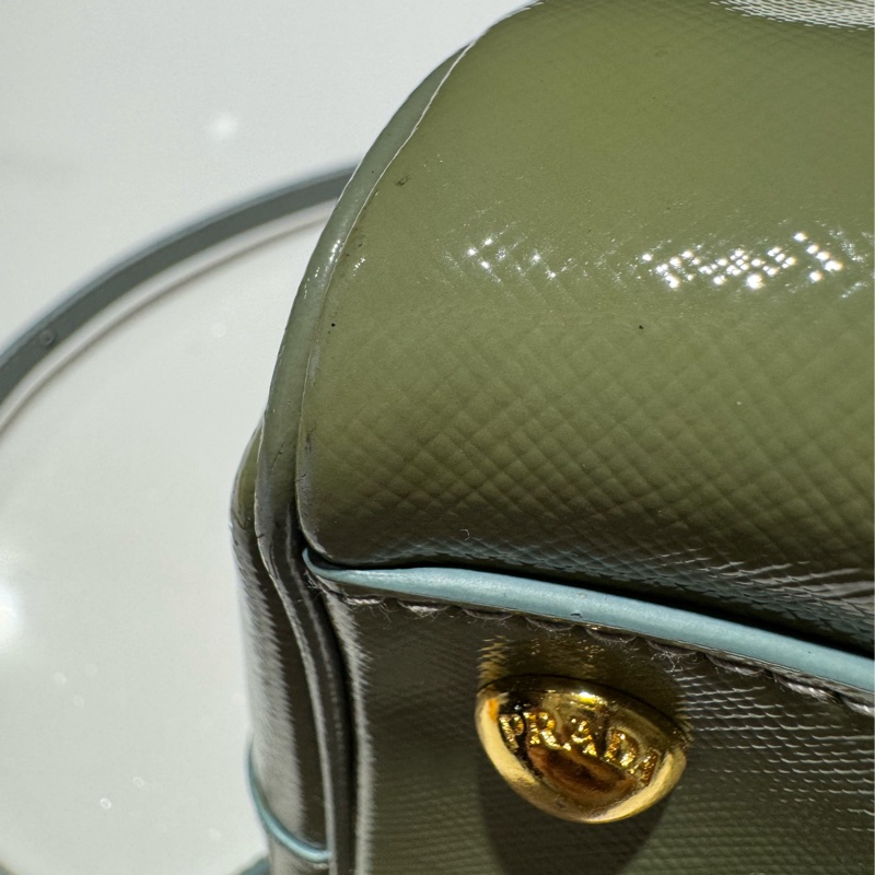 Prada 抹茶綠波士頓包-14