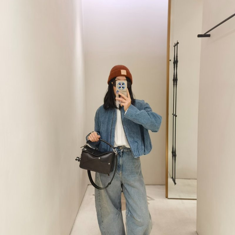 LOEWE Panta pazzle - 小號深咖啡-1