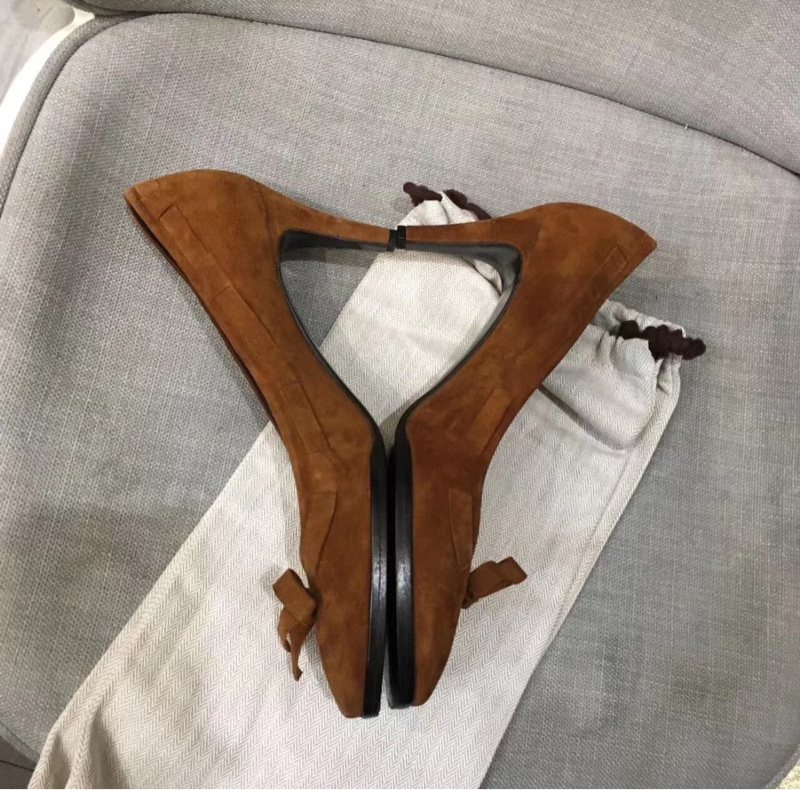 【97新✨超級低價🤩復古有氣質💫】Hermes愛馬仕中古高跟鞋37碼 鹿絨皮棕色-2